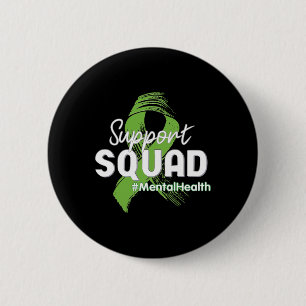 Support Squad Mental Health Awareness Lime Green R Ronde Button 5,7 Cm