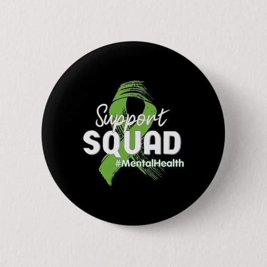 Support Squad Mental Health Awareness Lime Green R Ronde Button 5,7 Cm (Voorkant)