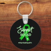Support Squad Mental Health Awareness Lime Green R Sleutelhanger (Voorkant)