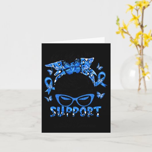 Support Squad Messy Bun Ataxia Bewustzijnsgeschenk Kaart (Gele Bloem)