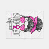 Support Squad Messy Bun Breast Cancer Awareness Fleece Deken (Voorkant (Horizontaal))