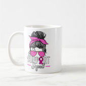 Support Squad Messy Bun Breast Cancer Awareness Koffiemok (Links)