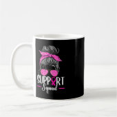 Support Squad Messy Bun Breast Cancer Awareness Koffiemok (Links)
