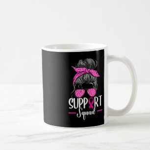 Support Squad Messy Bun Breast Cancer Awareness Koffiemok