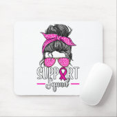 Support Squad Messy Bun Breast Cancer Awareness Muismat (Met muis)