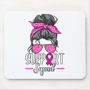 Support Squad Messy Bun Breast Cancer Awareness Muismat