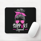 Support Squad Messy Bun Breast Cancer Awareness Muismat (Met muis)