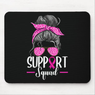 Support Squad Messy Bun Breast Cancer Awareness Muismat