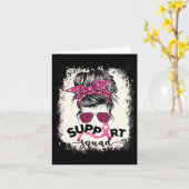 Support Squad Messy Bun Breast Cancer Awareness Pi Kaart (Gele Bloem)