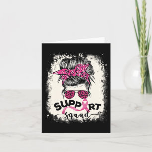 Support Squad Messy Bun Breast Cancer Awareness Pi Kaart