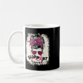 Support Squad Messy Bun Breast Cancer Awareness Pi Koffiemok (Links)