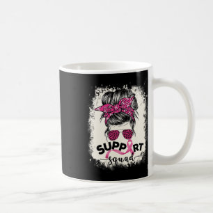 Support Squad Messy Bun Breast Cancer Awareness Pi Koffiemok