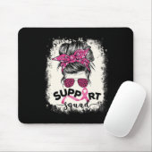 Support Squad Messy Bun Breast Cancer Awareness Pi Muismat (Met muis)