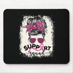 Support Squad Messy Bun Breast Cancer Awareness Pi Muismat