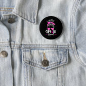 Support Squad Messy Bun Breast Cancer Awareness Ronde Button 5,7 Cm (In situ)