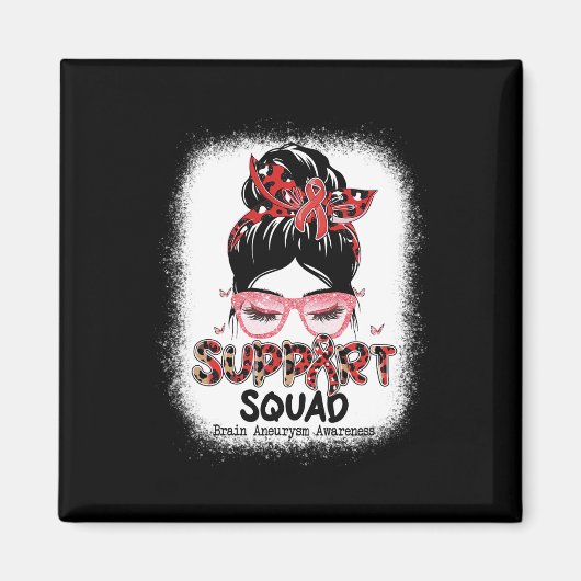 Support Squad Messy Bun Butterfly Brain Aneurysm A Magneet (Voorkant)