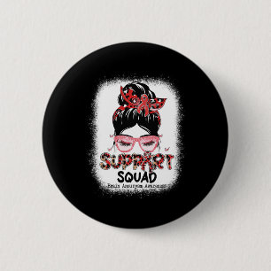 Support Squad Messy Bun Butterfly Brain Aneurysm A Ronde Button 5,7 Cm