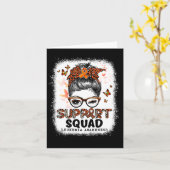 Support Squad Messy Bun Butterfly Oranje Ribbon Le Kaart (Gele Bloem)