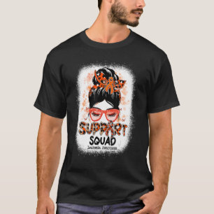 Support Squad Messy Bun Butterfly Oranje Ribbon Le T-shirt