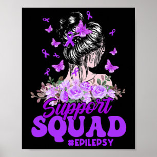 Support Squad Messy Bun Butterfly Paars Ribbon EP Poster