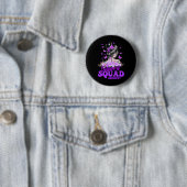 Support Squad Messy Bun Butterfly Paars Ribbon EP Ronde Button 5,7 Cm (In situ)