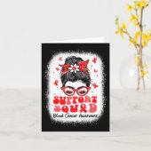 Support Squad Messy Bun Butterfly Red Ribbon Blood Kaart (Gele Bloem)