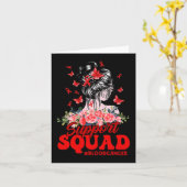 Support Squad Messy Bun Butterfly Red Ribbon Blood Kaart (Gele Bloem)