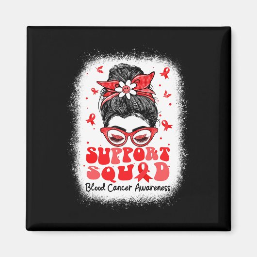 Support Squad Messy Bun Butterfly Red Ribbon Blood Magneet (Voorkant)