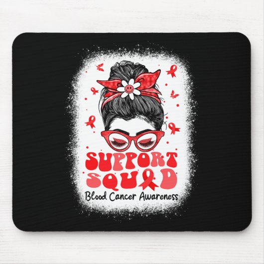 Support Squad Messy Bun Butterfly Red Ribbon Blood Muismat (Voorkant)
