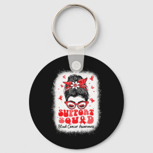 Support Squad Messy Bun Butterfly Red Ribbon Blood Sleutelhanger