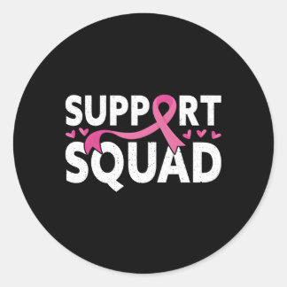 Support Squad Messy Bun K Warrior Borstkanker Aw Ronde Sticker