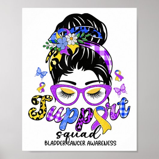 Support Squad Messy Bun Leopard Blaaskanker AWA Poster (Voorkant)