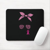 Support Squad Messy Bun Leopard Pink Breast Cancer Muismat (Met muis)