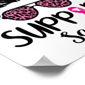 Support Squad Messy Bun Leopard Pink Breast Cancer Poster (Hoek)