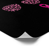 Support Squad Messy Bun Leopard Pink Breast Cancer Poster (Hoek)