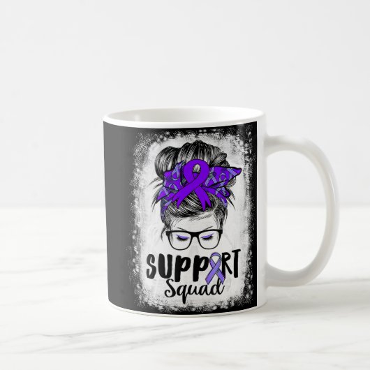 Support Squad Messy Bun Paarse Warrior Epilepsy A Koffiemok (Rechts)