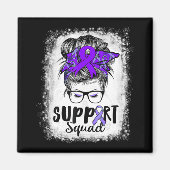 Support Squad Messy Bun Paarse Warrior Epilepsy A Magneet (Voorkant)