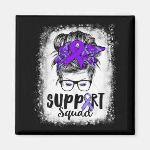 Support Squad Messy Bun Paarse Warrior Epilepsy A Magneet