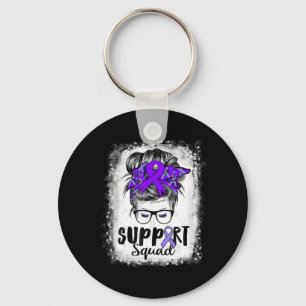 Support Squad Messy Bun Paarse Warrior Epilepsy A Sleutelhanger