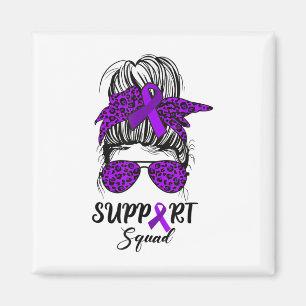 Support Squad Messy Bun Paarse Warrior Heimerheime Magneet