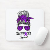 Support Squad Messy Bun Paarse Warrior Heimerheime Muismat (Met muis)