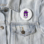 Support Squad Messy Bun Paarse Warrior Heimerheime Ronde Button 5,7 Cm (In situ)