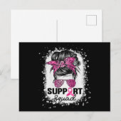 Support Squad Messy Bun Pink Breast Cancer Awarene Briefkaart (Voorkant / Achterkant)