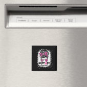 Support Squad Messy Bun Pink Breast Cancer Awarene Magneet (Insitu (Vaatwasser))