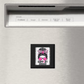 Support Squad Messy Bun Pink Breast Cancer Awarene Magneet (Insitu (Vaatwasser))