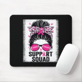Support Squad Messy Bun Pink Breast Cancer Awarene Muismat (Met muis)