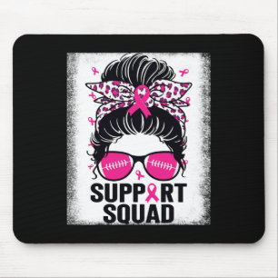 Support Squad Messy Bun Pink Breast Cancer Awarene Muismat