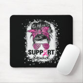 Support Squad Messy Bun Pink Breast Cancer Awarene Muismat (Met muis)
