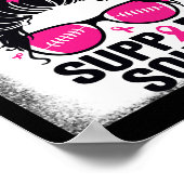 Support Squad Messy Bun Pink Breast Cancer Awarene Poster (Hoek)