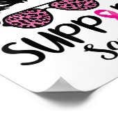 Support Squad Messy Bun Pink Breast Cancer Awarene Poster (Hoek)